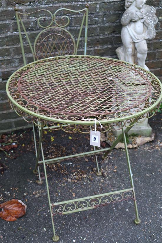 Folding garden table & chair